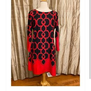 Elegant Long-Sleeve Art Deco Print Dress